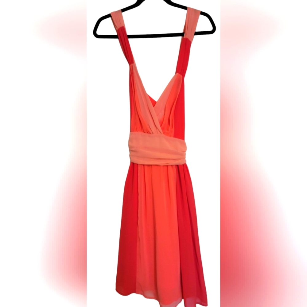 Medium sheer lace blush red dress